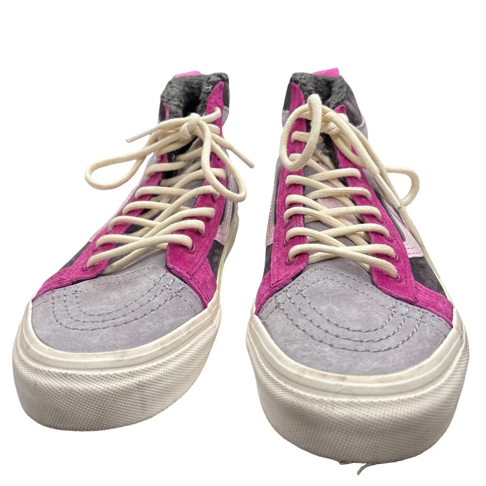 Vans Women's Pink and Gray Sk8-Hi 46 MTE DX high top lace all weather sneakers 6